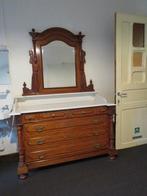 Meuble de toilette avec marbre et miroir, Antiquités & Art, Enlèvement