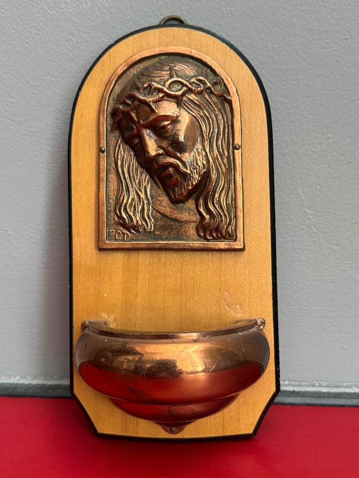 Vintage Wijwatervat, Antiek en Kunst, Antiek | Religieuze voorwerpen, Ophalen of Verzenden