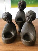 Set van 3 beeldjes van Geert Kunen, met plaats voor waxineli, Comme neuf, Enlèvement, Sculpture, Geert Kunen