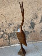 Vintage kraanvogel hout handgemaakt, Antiek en Kunst, Ophalen of Verzenden
