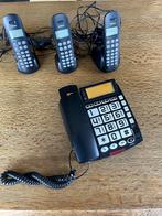 3 Draagbare telefoons Profoon + vast toestel, Télécoms, Téléphones fixes | Combinés & sans fil, Comme neuf, Enlèvement, 3 combinés
