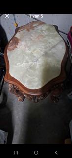 Antiek salontafel met marmer blad mag weg voor één klein pri, Antiek en Kunst, Ophalen