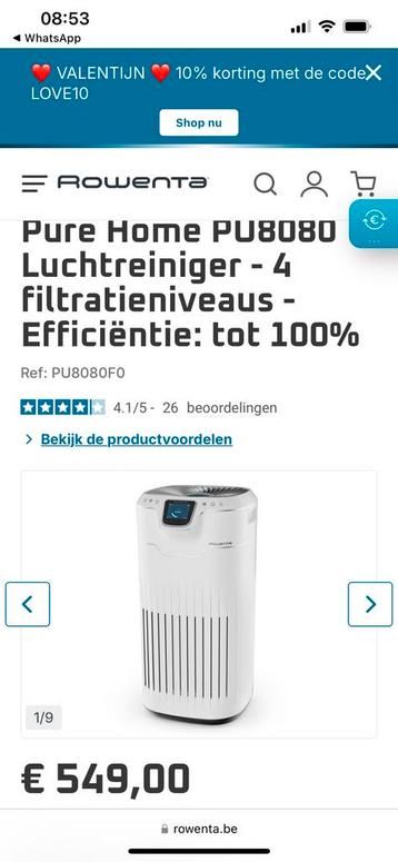 Luchtreiniger  beschikbaar voor biedingen