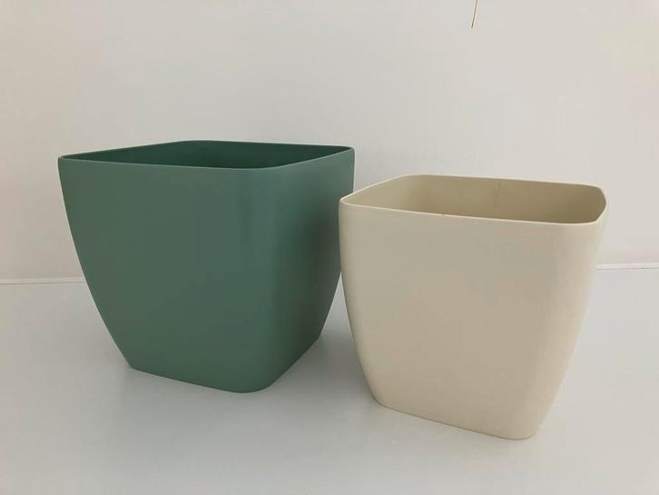 2 moderne sierpotten voor planten vierkant merk Elho, Maison & Meubles, Plantes d'intérieur, Enlèvement ou Envoi