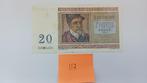 20 Frank België 1956, Ophalen of Verzenden, Los biljet