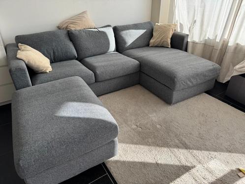 Ikea Vimle (3-seat sofa + footstool - af te halen), Huis en Inrichting, Zetels | Complete zithoeken, Gebruikt, Hout, Stof, Overige materialen