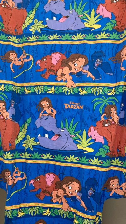 180: Dekbedovertrek Tarzan 1persoon, Kinderen en Baby's, Kinderkamer | Beddengoed, Gebruikt, Dekbedovertrek, Blauw, Jongetje of Meisje
