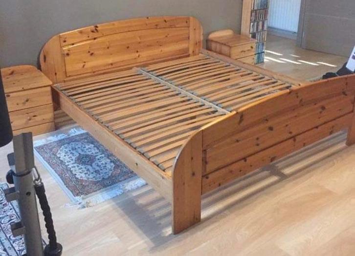 Bed/nachtkastjes  (  afzonderlijk verkrijgbaar), Huis en Inrichting, Slaapkamer | Bedden, Gebruikt, Tweepersoons, 180 cm, 200 cm