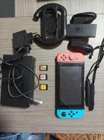 Nintendo switch+ set complet et 3 jeux, Ophalen, Met 2 controllers, Switch Original, Gebruikt