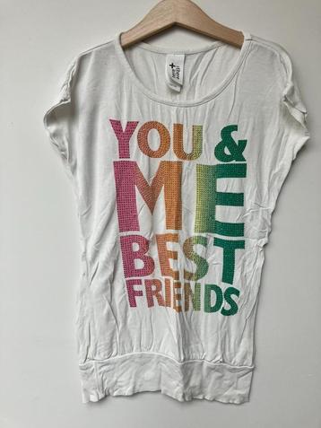 T-shirt mouwloos - wit "Best Friends" - maat 122/128 beschikbaar voor biedingen