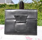 pochette vintage cuir noir + pochette miroir, Handtassen en Accessoires, Tassen | Damestassen, Ophalen of Verzenden, Gebruikt