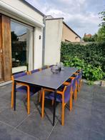 Gebogen Vintage stoelen 8 stuks/600 euro, Wilhelm Ritz 1960, Huis en Inrichting, Stoelen, Ophalen, Hout, Vintage design, Blauw