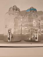 2x drink kruik glas met tapkraan, Antiek en Kunst, Ophalen