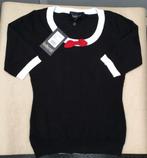 Collectif Freya gebreide top in zwart rood en wit nieuw, Kleding | Dames, Maat 38/40 (M), Collectif, Zwart, Nieuw