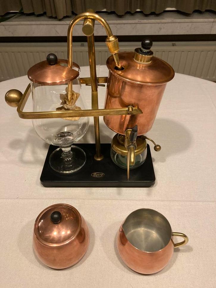 Antiek Vintage KOFFIEPERCOLATOR. Decoratieve balansbrouwer., Antiek en Kunst, Antiek | Brons en Koper, Koper, Ophalen