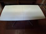 Witte keukentafel  met een verlengstuk, Ophalen, Kunststof, Gebruikt, 50 tot 100 cm