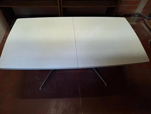 Witte keukentafel  met een verlengstuk, Huis en Inrichting, Tafels | Eettafels, Gebruikt, 50 tot 100 cm, 150 tot 200 cm, Vijf personen of meer