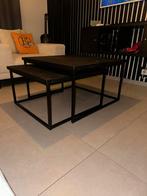 Vierkante salontafel set van 2, Huis en Inrichting, Ophalen, Gebruikt, Vierkant, Eikenhout