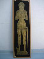 vintage brass rubbing  goudwas op papier, Ophalen