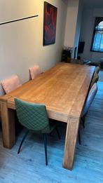Eettafel  100X270 - 6 Stoelen - 1 zitbank in eik, Huis en Inrichting, Ophalen, Zo goed als nieuw