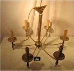 Retro metalen Luchter met 6 lichtpunten, Antiek en Kunst, Ophalen of Verzenden