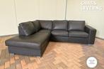 LIVRAISON GRATUITE Canapé d'angle en cuir véritable gris HEE
