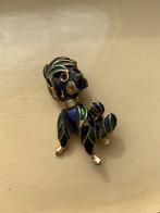 Fifties broche Poodle dog, Groen, Overige materialen, 4 tot 7 cm, Gebruikt