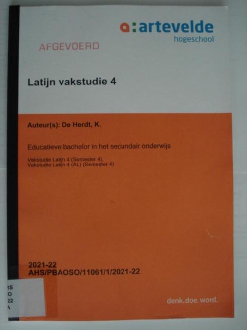18. artevelde hogeschool Latijn vakstudie 4 De Herdt, Boeken, Studieboeken en Cursussen, Zo goed als nieuw, Hogeschool, Alpha
