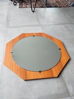 1970s XL vintage pitch pine spiegel octagon miroir, Huis en Inrichting, Ophalen, Gebruikt