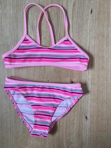 DECATHLON, roze gestreepte bikini maat 116