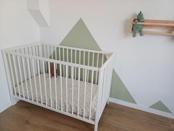 Ikea babybed wit gulliver, Matelas, Moins de 70 cm, Enlèvement, Utilisé