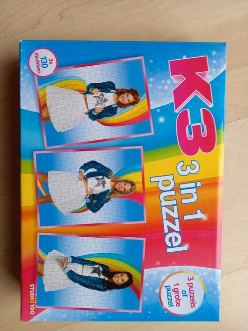 Puzzel k3, 3x 130 stukjes, Kinderen en Baby's, Speelgoed | Kinderpuzzels, Gebruikt, Meer dan 50 stukjes, Ophalen of Verzenden