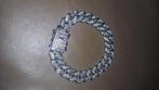 Cubaanse armband voor mannen, Handtassen en Accessoires, Armbanden, Nieuw, Ophalen of Verzenden, Met edelsteen, Zilver