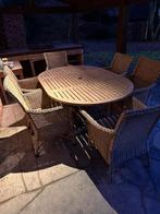 Tafel en stoelen terras, Ophalen, Gebruikt, Ovaal, Hout