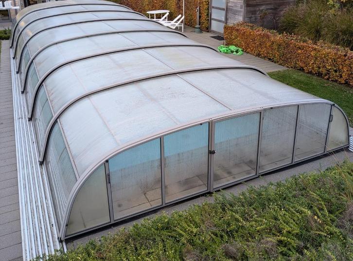 Telescopische zwembadoverkapping (14m x 6m x 1,75m), Tuin en Terras, Zwembad-toebehoren, Gebruikt, Afdekzeil, Ophalen