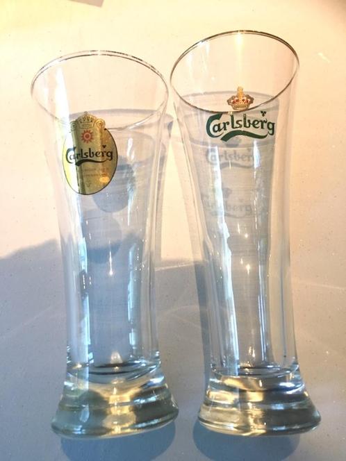 2 verres à bière Carlsberg, Collections, Marques de bière, Comme neuf, Verre ou Verres, Autres marques