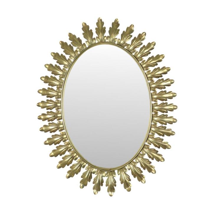 Vintage Deknudt Zonnespiegel Sunburst Goud Acanthus Sixties, Antiek en Kunst, Antiek | Spiegels, 50 tot 100 cm, Minder dan 100 cm