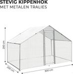 Kippenren 3x2m metaal met cover, Support@maxxtools.be, Kippenhok of Kippenren, Nieuw, Ophalen of Verzenden
