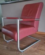 Rood lederen design fauteuil / zetel H&H, Huis en Inrichting, Ophalen