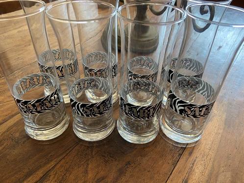 8 verres anciens long drink liqueur Safari, Verzamelen, Glas en Drinkglazen, Zo goed als nieuw, Overige typen, Ophalen
