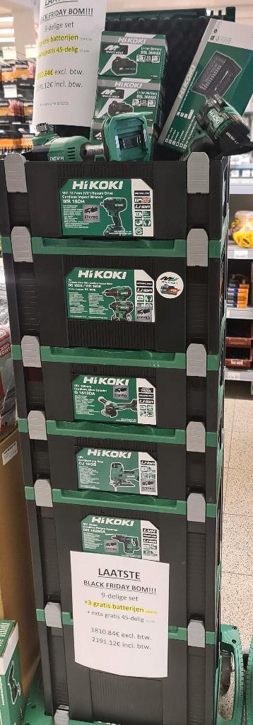 9 hikoki toeselen +6 batterijen en doppenset, Doe-het-zelf en Bouw, Gereedschap | Boormachines, Variabele snelheid, Ophalen