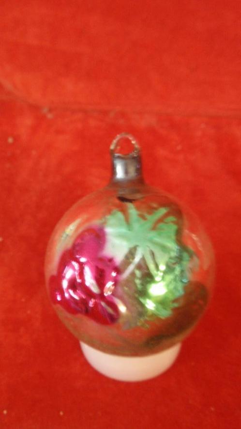 Oude glazen kerstbal Ajeko met druiventros, Diversen, Kerst, Gebruikt, Ophalen of Verzenden