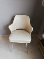 3 beige skai stoelen/zetels verchroomde poten,1965,, Gebruikt, Ophalen