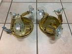2 gouden lichtarmaturen + lampen, Huis en Inrichting, Ophalen of Verzenden, Zo goed als nieuw