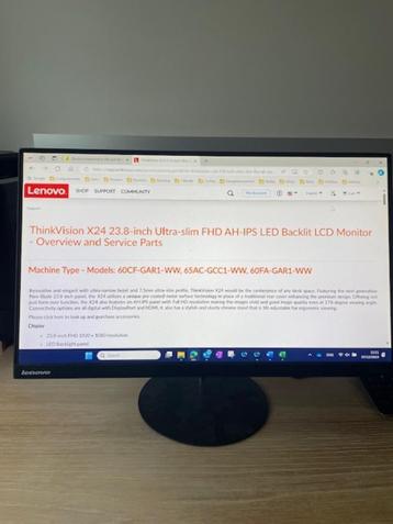 Lenovo ThinkVision X24-20 23.8" monitor beschikbaar voor biedingen