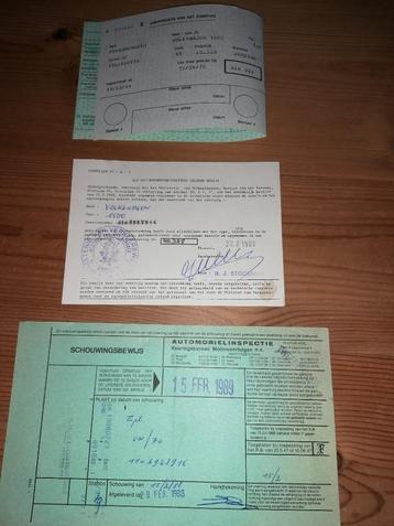 Documents d'immatriculation VW coccinelle oldtimer