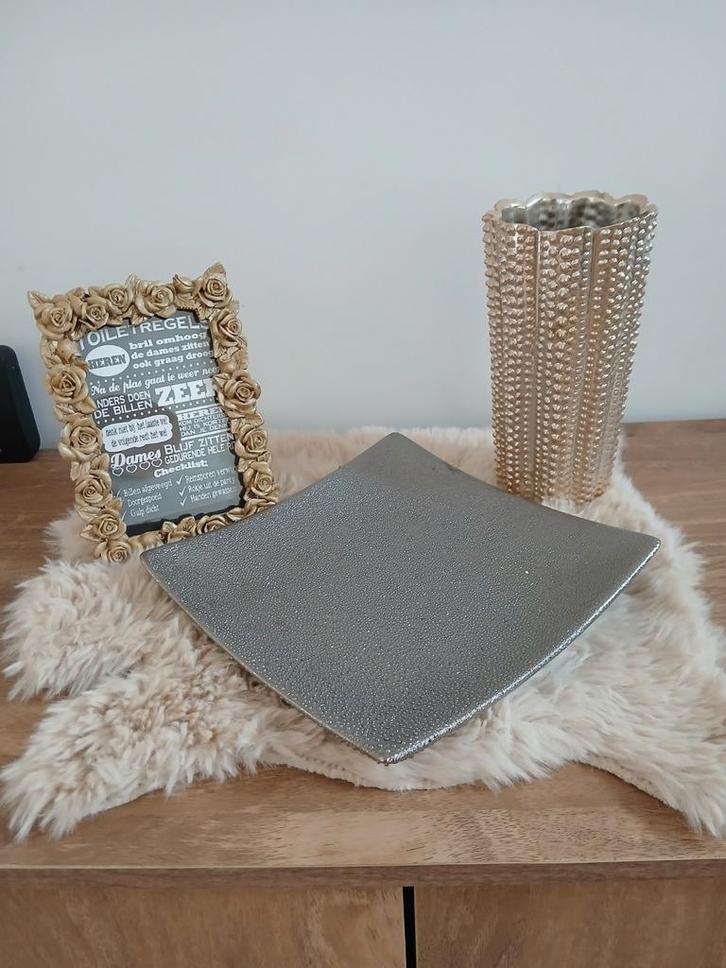 Mooi onderbord, goudkleurige vaas en kader. Ook apart, Huis en Inrichting, Woonaccessoires | Onderzetters, Nieuw, Ophalen of Verzenden