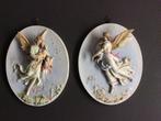Deux jolies plaques murales en porcelaine avec anges, Enlèvement ou Envoi