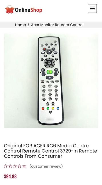 Acer Windows afstandsbediening beschikbaar voor biedingen