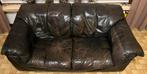 Zetel, Ophalen, Gebruikt, Leer, 2 -zit. L x BR x H = 180cm x 90cm x 72cm